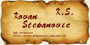 Kovan Stepanović vizit kartica